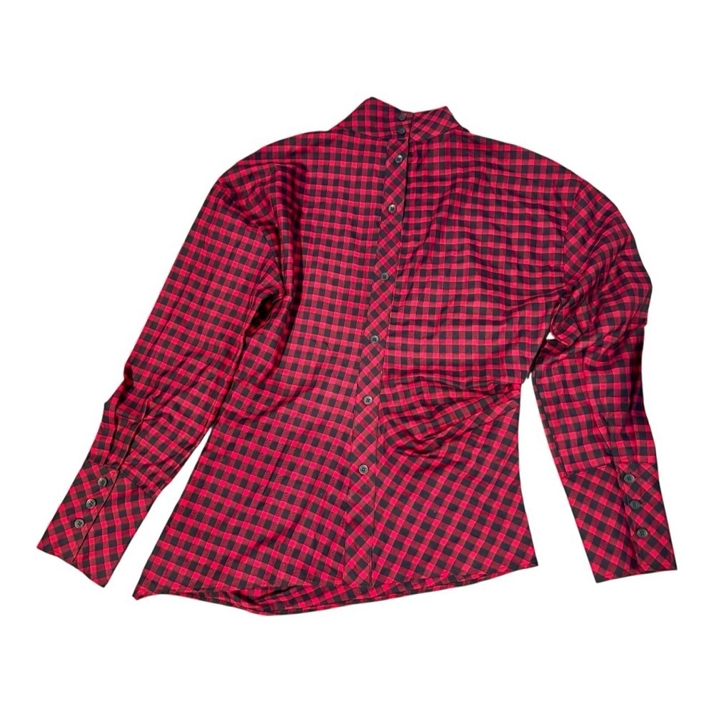 ZARA WOMAN ZW COLLECTION – Checkered Ruched Blouse Size M NWT - Picture 5 of 9